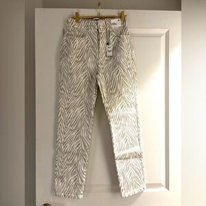 Express Cream Zebra Print Jeans